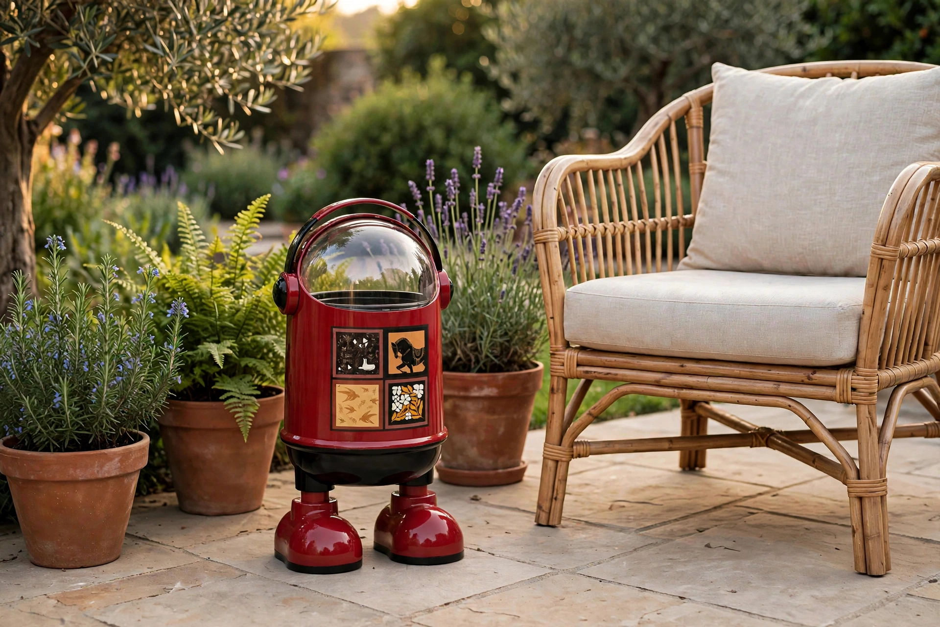 বাগানে লাল RoboBin